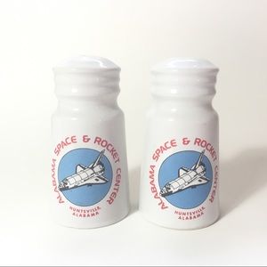 Vintage Alabama Space & Rocket Salt + Pepper Shakers NASA